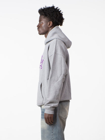 SIGNATURE HOODIE - GREY/PURPLE