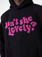 SWEETHEART HOODIE - ISN'T SHE LOVELY HOODIE - BLACK