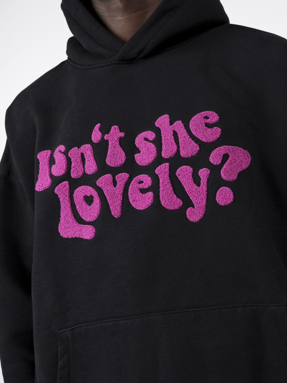 SWEETHEART HOODIE - ISN'T SHE LOVELY HOODIE - BLACK