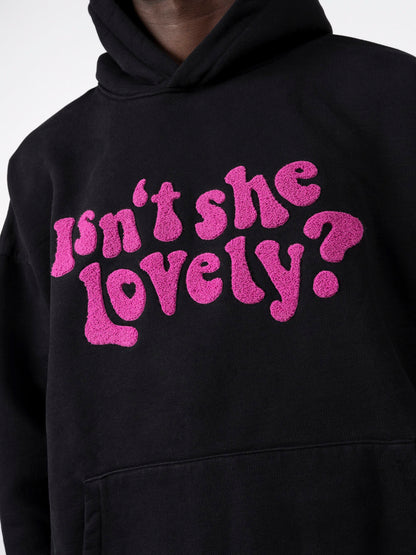 SWEETHEART HOODIE - ISN'T SHE LOVELY HOODIE - BLACK