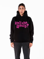 SWEETHEART HOODIE - ISN'T SHE LOVELY HOODIE - BLACK
