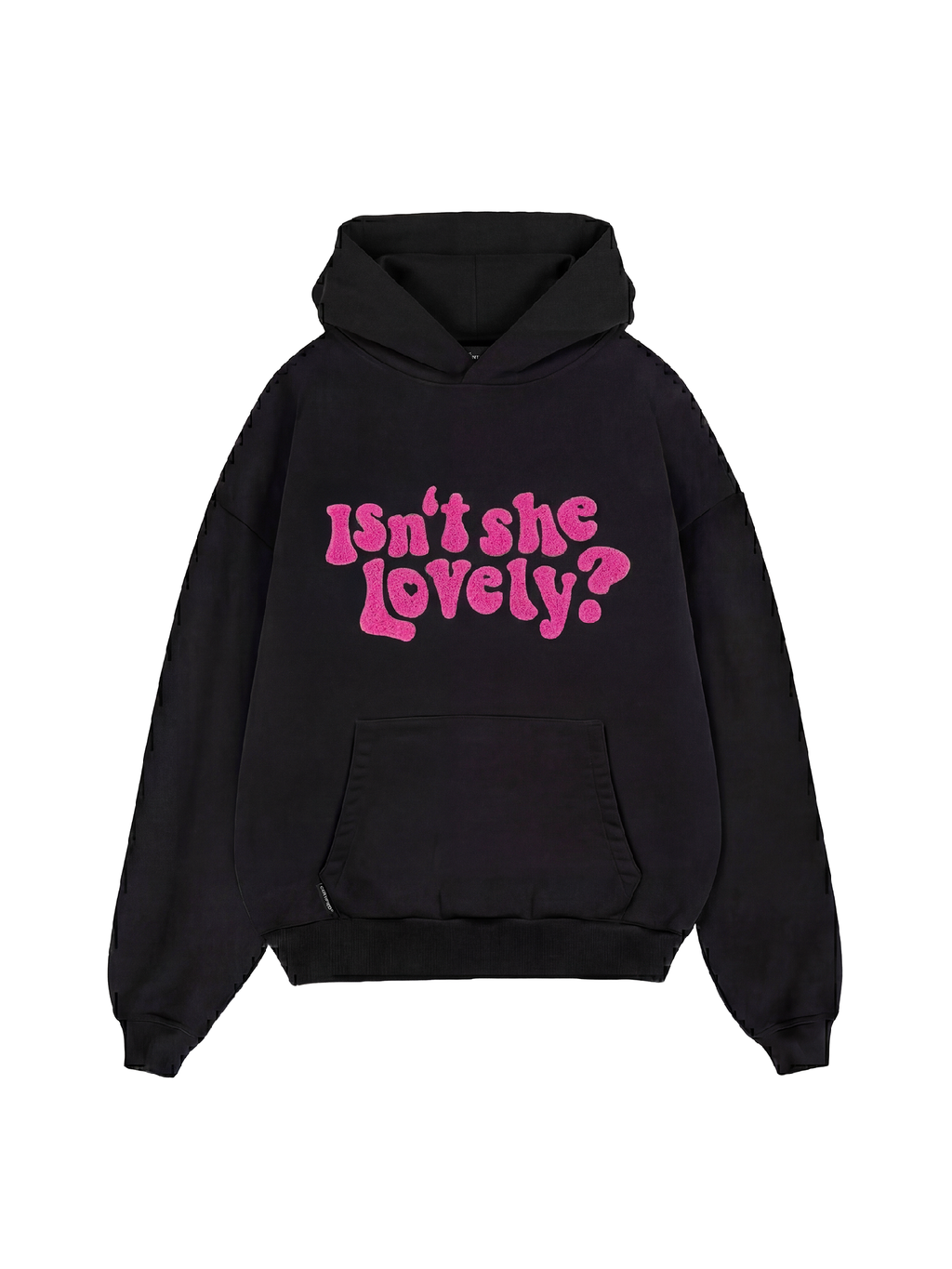 SWEETHEART HOODIE - ISN'T SHE LOVELY HOODIE - BLACK