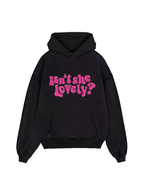 SWEETHEART HOODIE - ISN'T SHE LOVELY HOODIE - BLACK