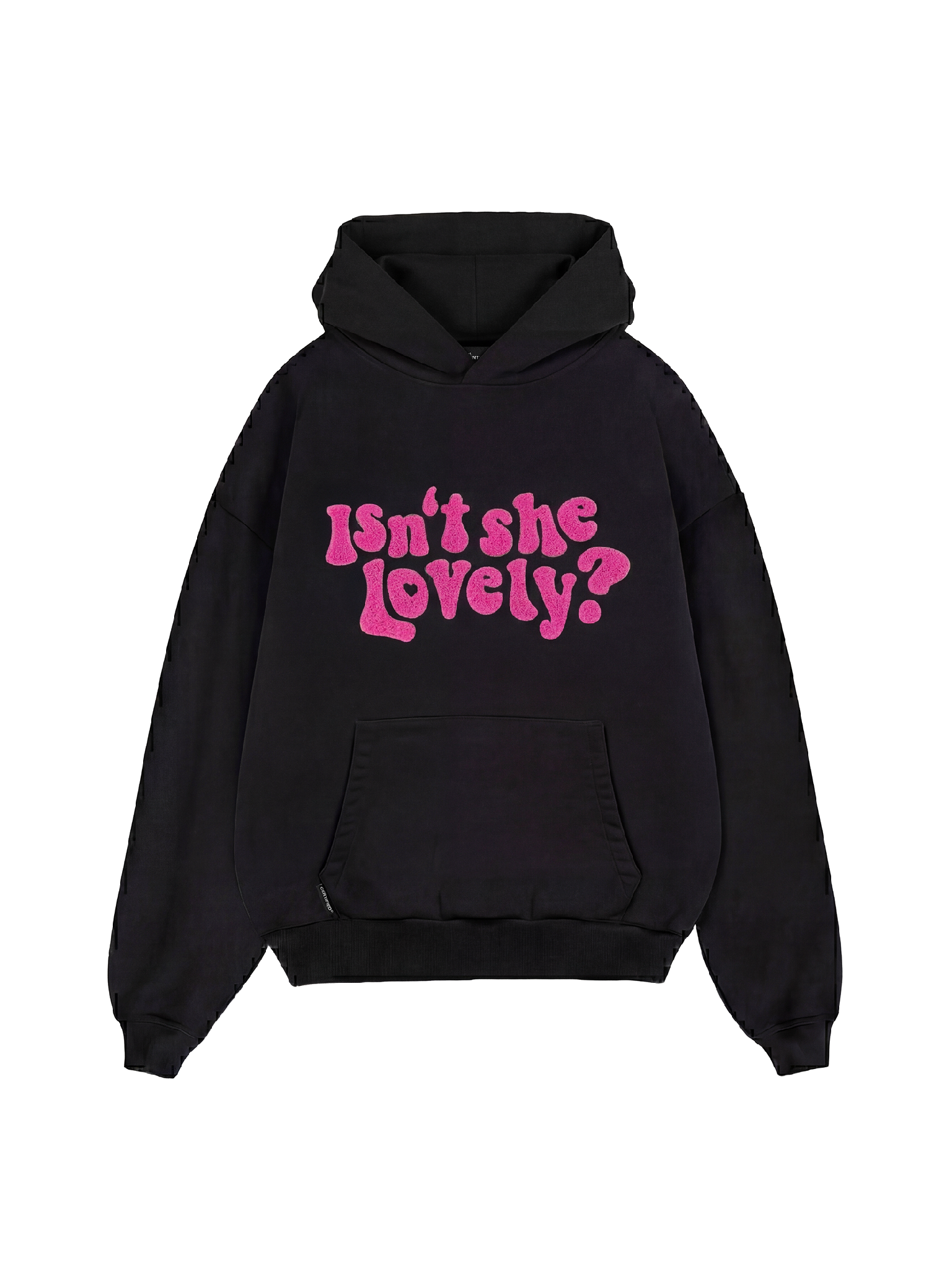 SWEETHEART HOODIE - ISN'T SHE LOVELY HOODIE - BLACK